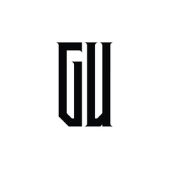 GU monogram logo design letter text name symbol monochrome logotype alphabet character simple logo