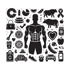 vector illustration of a set of icons for design