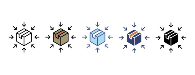 Supply chain icon with multiple style