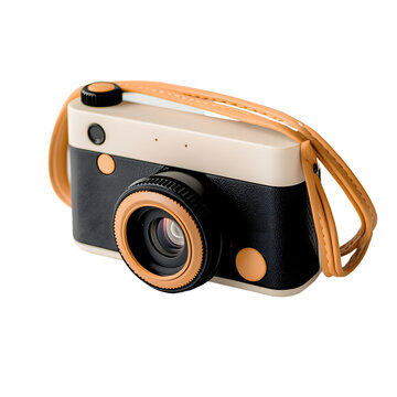 Retro Disposable Camera on White Background