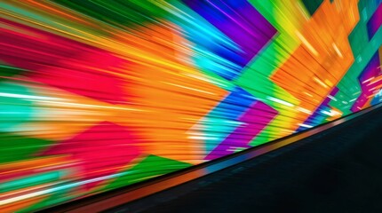 Abstract illustration with vibrant geometric shapes, suggesting movement and energy. Suitable for background or decorative element.