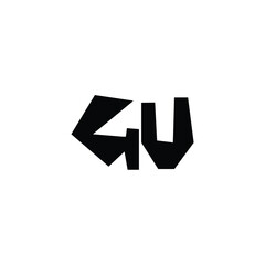 GU monogram logo design letter text name symbol monochrome logotype alphabet character simple logo