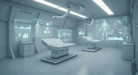 Futuristic White Medical Operating Room