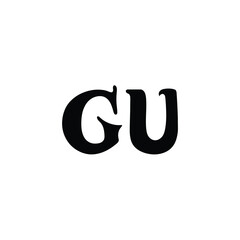 Fototapeta premium GU monogram logo design letter text name symbol monochrome logotype alphabet character simple logo