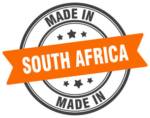 Made in South Africa round sign. Made in South Africa stamp.