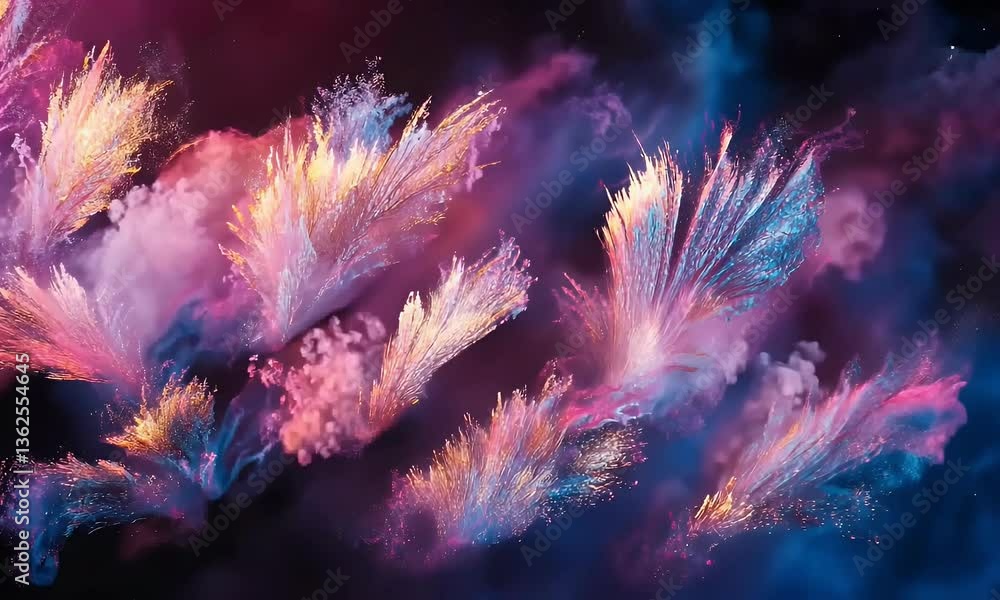 Aufkleber abstract display of explosive colorful particles with dreamy swirls