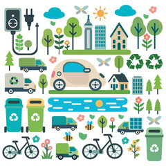 A set of vector illustrations dedicated to Earth Day. The set is ideal for environmental projects, sustainability campaigns, and educational materials.