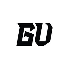 GU monogram logo design letter text name symbol monochrome logotype alphabet character simple logo