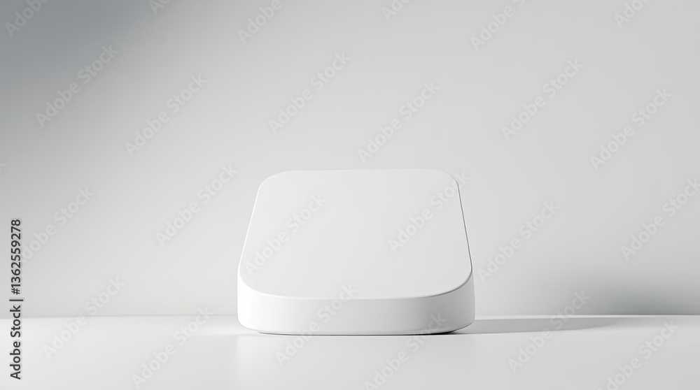 Poster white minimalistic object displayed on a clean white surface