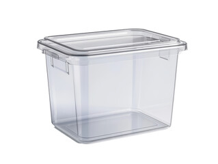 Isolated Clear Plastic Food Storage Container with Lid