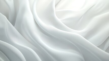 Fototapeta premium Smooth white fabric folds, elegant texture, luxury textile