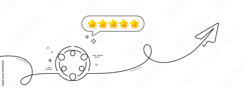 Poster inclusion line icon. continuous line with share plane. equity culture sign. gender diversity symbol.