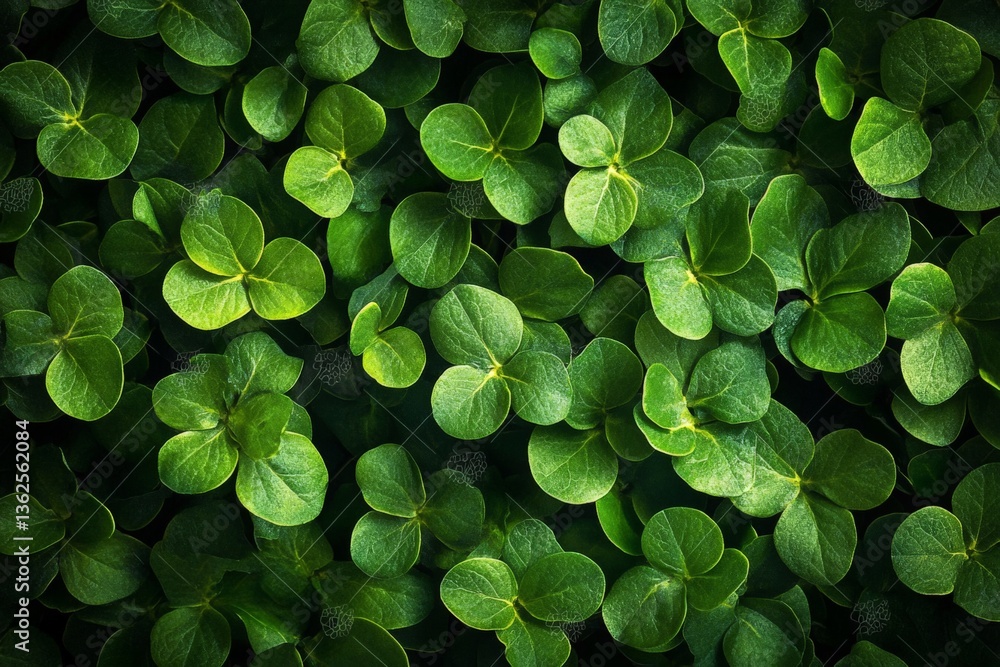 Poster lush green foliage creates a vibrant and serene atmosphere in a shaded garden setting