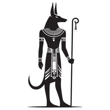 recommend clip art: Solemn Anubis silhouette, standing as a divine judge - Anubis illustration - Anubis vector - Egyptian god silhouette - Egyptian silhouette
                    
                    