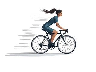 Fototapeta premium young woman riding a bicycle