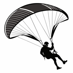 paraglider silhouette vector