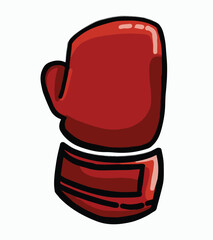 hand drawn vector illustration of a red boxing glove