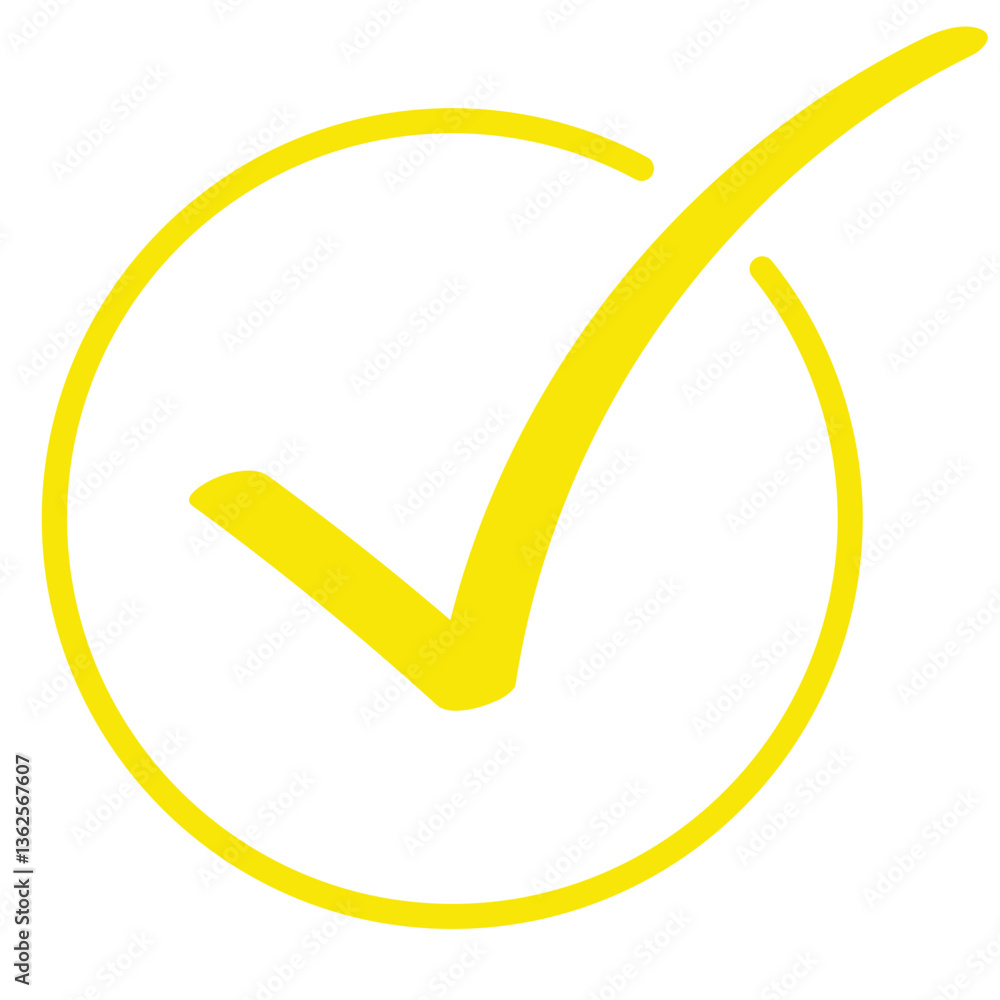 Poster yellow check mark vector