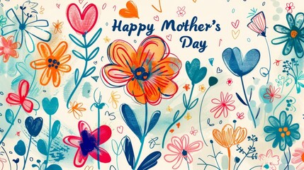 Celebrate the joy of motherhood with a heartfelt Mother's Day greeting card design full of flowers and love