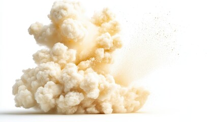 Soft Pastel Yellow Powder Explosion Spreading Cloud in Motion