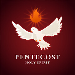 Obraz premium Illustration design for celebrate pentecost holy spirit