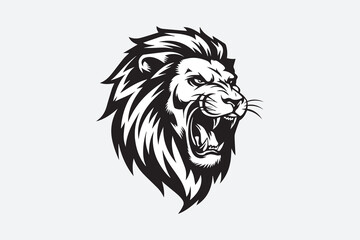 lion head Black and White Vector