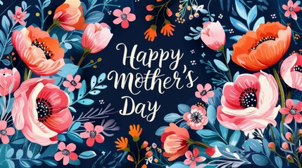 Celebrate motherhood with a colorful Mother's Day greeting card filled with vibrant floral designs and heartfelt wishes