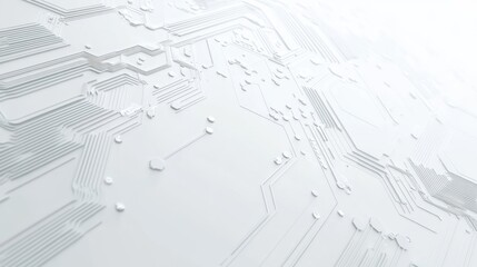 Abstract circuit board texture, light white background, technology, pattern,  graphic design, for futuristic presentation