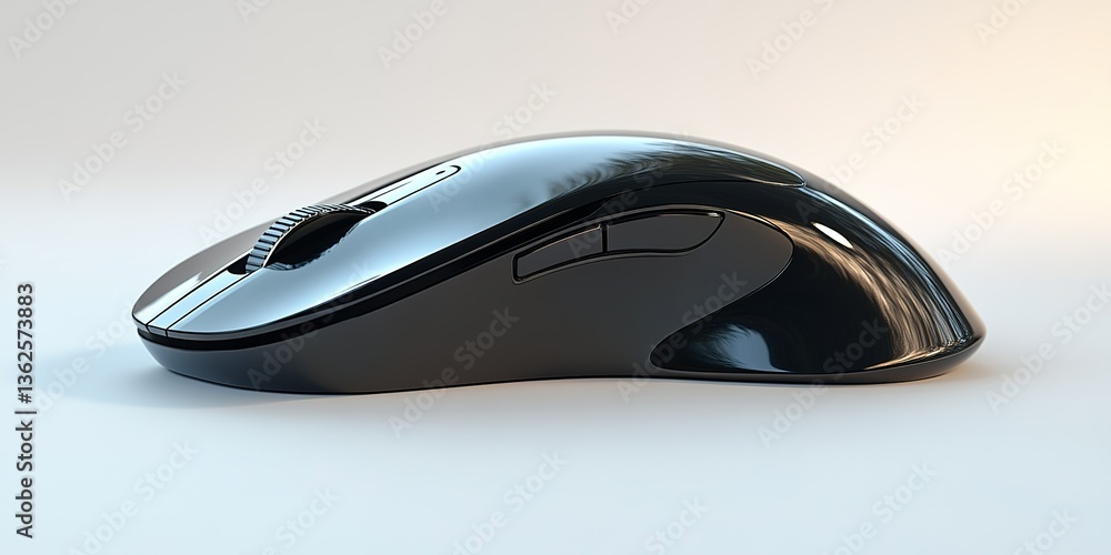 Aufkleber modern ergonomic computer mouse design featuring a sleek black exterior and an angled profile suitab