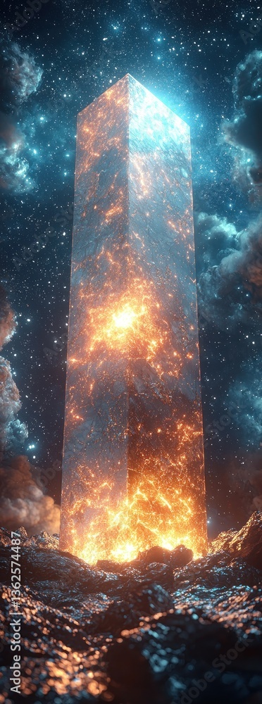 Poster cosmic monolith: a celestial enigma