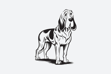 muscular dog Black and White Vector