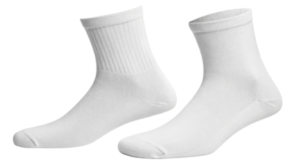 Comfortable white socks mockup showcasing classic design perfect for casual wear or sports activities