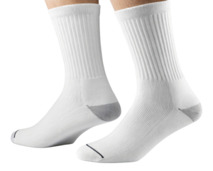 Comfortable white socks mockup showcasing classic design perfect for casual wear or sports activities