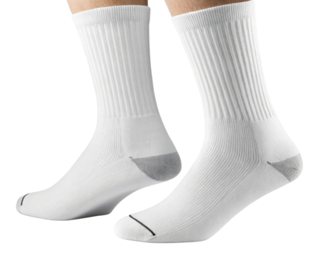 Comfortable white socks mockup showcasing classic design perfect for casual wear or sports activities