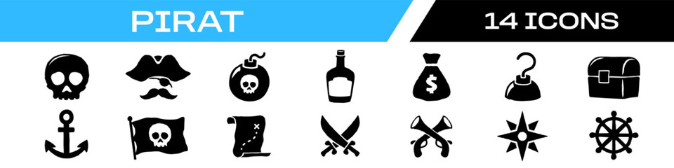 pirate icon. pirate icon set