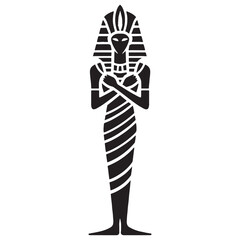 Eternal Osiris silhouette, the god of resurrection - Osiris illustration - Osiris vector - Egyptian god silhouette - Egyptian silhouette

