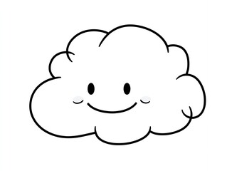 Happy Smiling Cartoon Cloud Illustration Design Element for Kids