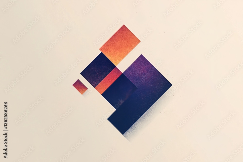 Aufkleber abstract geometric shapes in vibrant hues create visual harmony and depth
