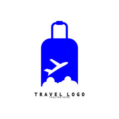 Travel Logo Design Template. Vector Icon of Travel by Airplane.