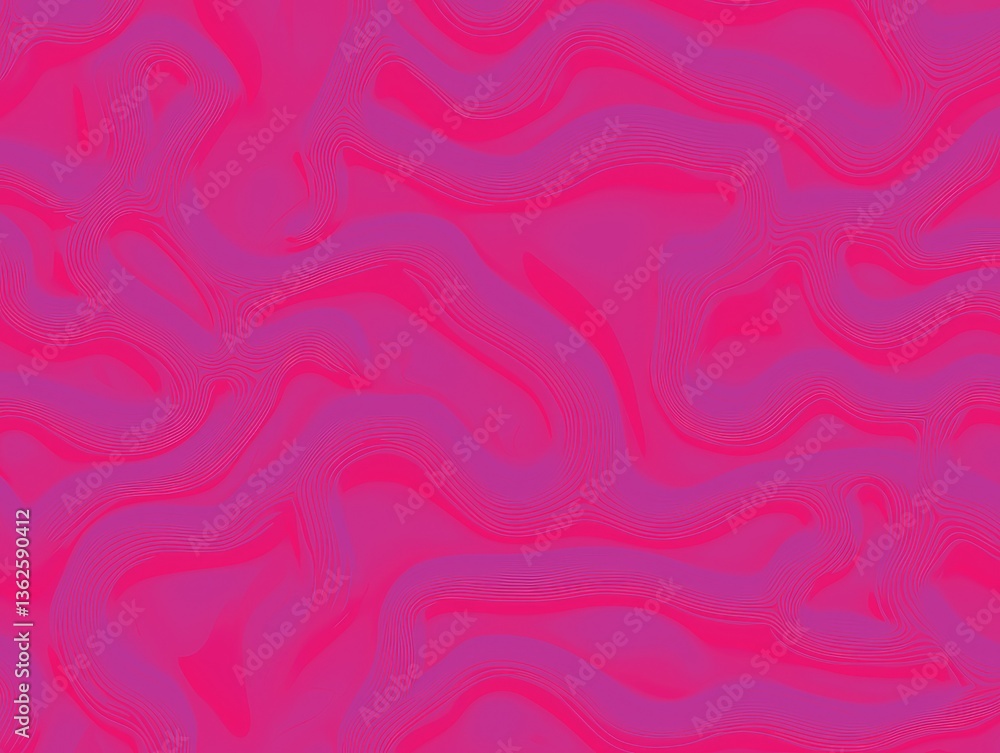 Poster vibrant pink swirls: an eye-catching abstract design showcasing dynamic waves in a range of pink hue