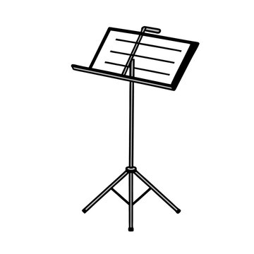 black music stand on white background clip art preview