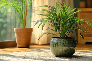 Indoor plants sit near window with sunny light