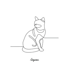 One continuous line drawing of Aegean Cat vector illustration. Various of Cat themes design concept with simple linear style vector. Cats are domesticated mammals, loyalty and companionship to human.