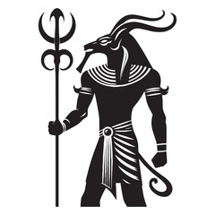 Menacing Set silhouette, the god of chaos and storms - Set illustration - Set vector - Egyptian god silhouette - Egyptian silhouette

