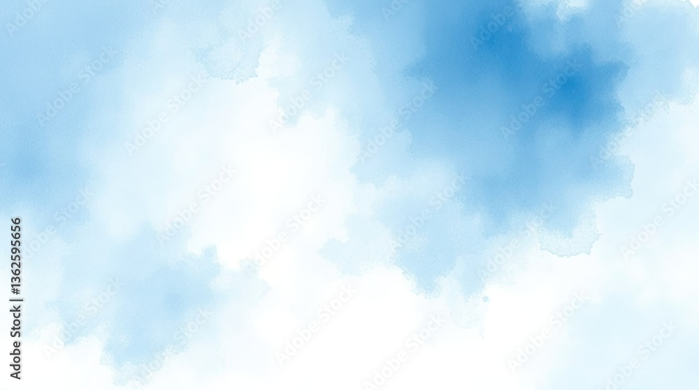 Poster swirling clouds of soft blue and white blend together creating a calming watercolor effect suitable 