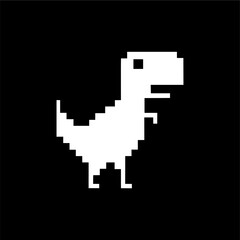 Pixel Art Dinosaur - Retro 8-Bit T-Rex Vector Illustration