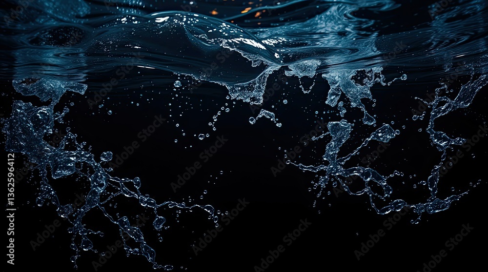 Aufkleber water splashes dramatically against a dark background showcasing dynamic patterns and the beauty of 