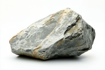 Natural grey stone isolated on white background. Neural network AI generated