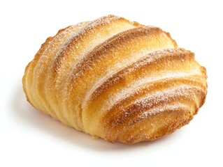 Delicious Sugar Pastry Roll Close Up on White Background Baking