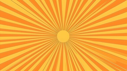 Abstract sunburst background in warm orange and yellow tones. Perfect for summer designs, backgrounds, or vibrant illustrations.